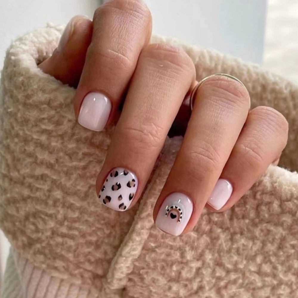 2/$16 Leopard & Rainbows Press On Nails
